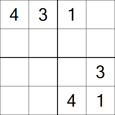 Sudoku 4x4 - Fácil
