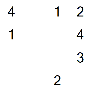 Sudoku 4x4 - Simple