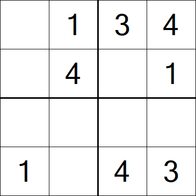 Sudoku 4x4 - Fácil