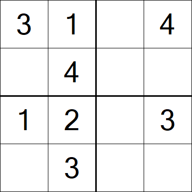 Sudoku 4x4 - Fácil