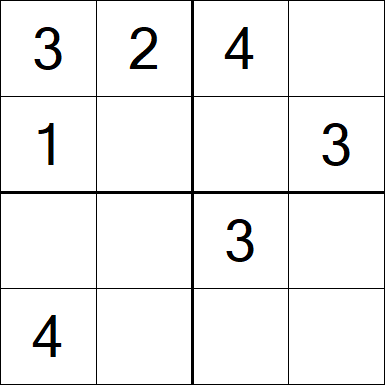 Sudoku 4x4 - Fácil