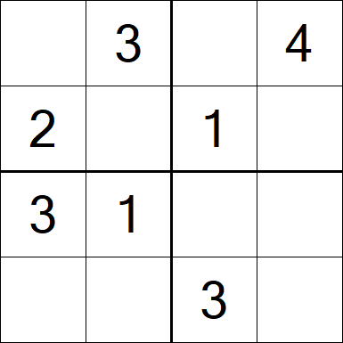 Sudoku 4x4 - Fácil