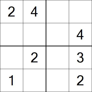 Sudoku 4x4 - Fácil