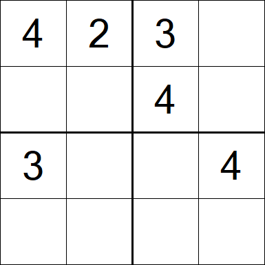 Sudoku 4x4 - Fácil