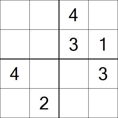 Sudoku 4x4 - Fácil