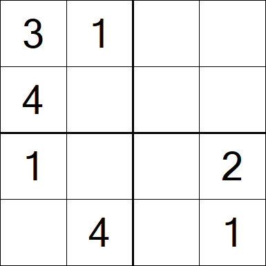 Sudoku 4x4 - Fácil