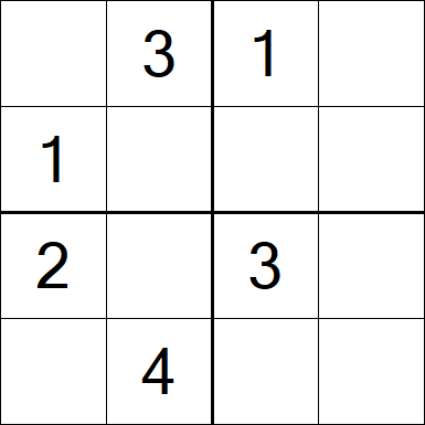 Sudoku 4x4 - Fácil