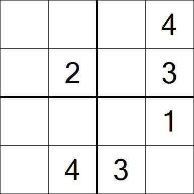 Sudoku 4x4 - Fácil