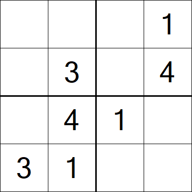 Sudoku 4x4 - Fácil