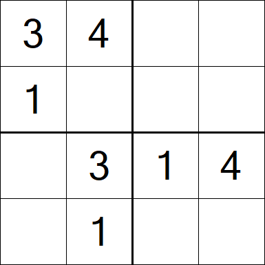 Sudoku 4x4 - Fácil