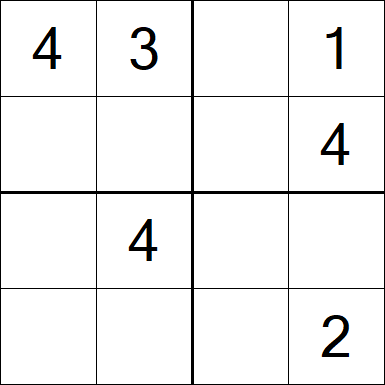 Sudoku 4x4 - Einfach