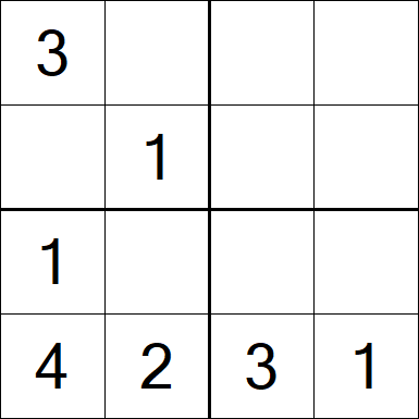 Sudoku 4x4 - Einfach