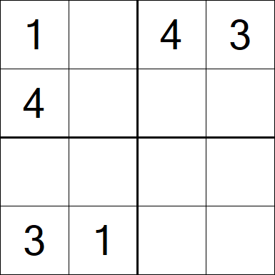 Sudoku 4x4 - Einfach