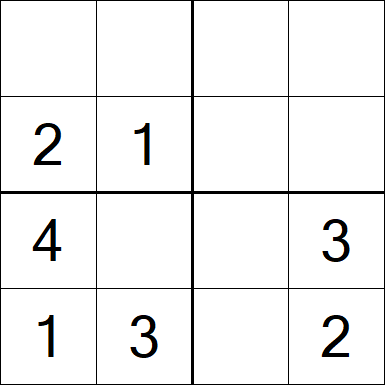 Sudoku 4x4 - Einfach