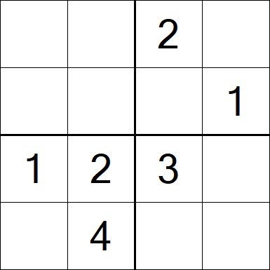 Sudoku 4x4 - Einfach