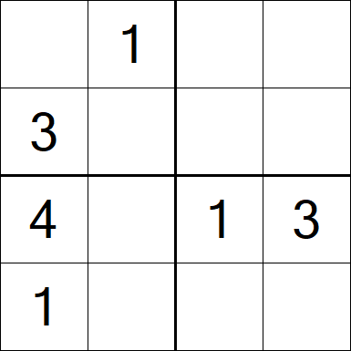 Sudoku 4x4 - Einfach