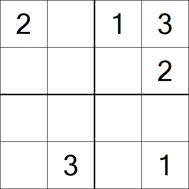 Sudoku 4x4 - Einfach
