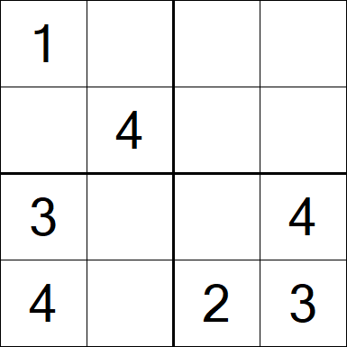 Sudoku 4x4 - Einfach