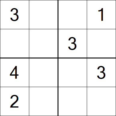 Sudoku 4x4 - Einfach