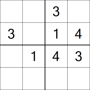 Sudoku 4x4 - Einfach