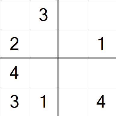 Sudoku 4x4 - Einfach