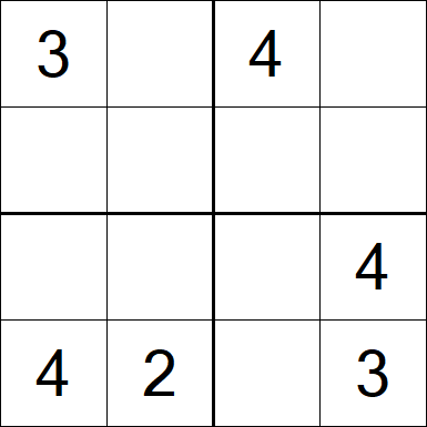 Sudoku 4x4 - Einfach