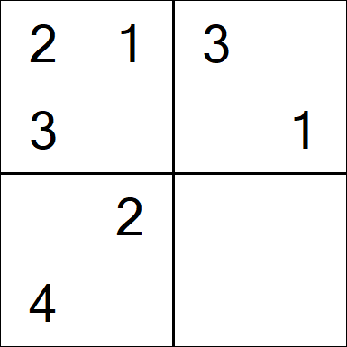 Sudoku 4x4 - Simple