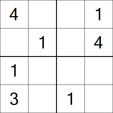 Sudoku 4x4 - Einfach