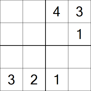 Sudoku 4x4 - Einfach