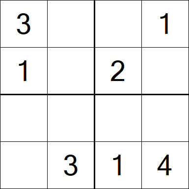 Sudoku 4x4 - Einfach