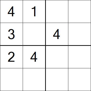 Sudoku 4x4 - Einfach