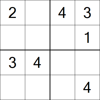 Sudoku 4x4 - Einfach