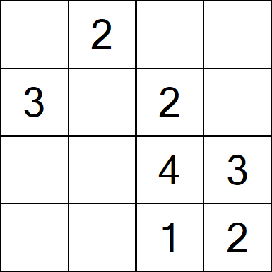 Sudoku 4x4 - Einfach