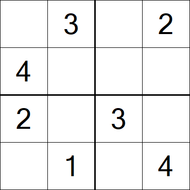 Sudoku 4x4 - Einfach