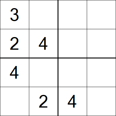 Sudoku 4x4 - Einfach