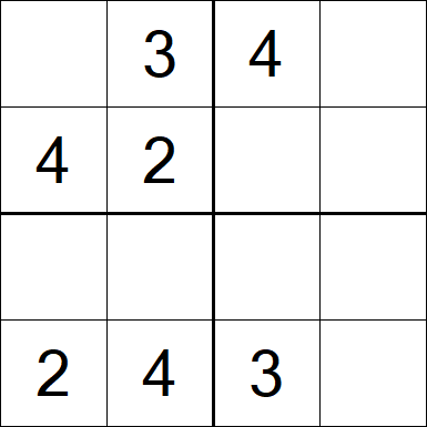 Sudoku 4x4 - Einfach