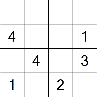 Sudoku 4x4 - Einfach