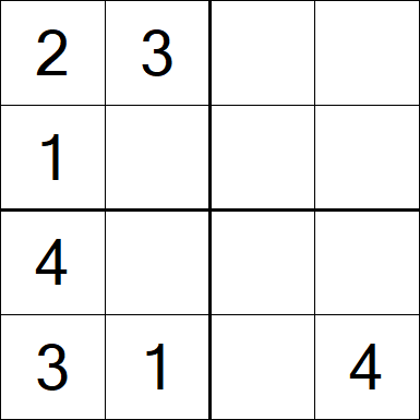 Sudoku 4x4 - Einfach