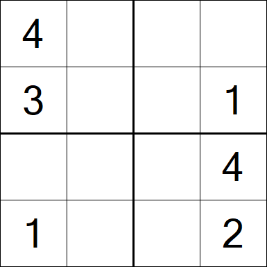 Sudoku 4x4 - Einfach