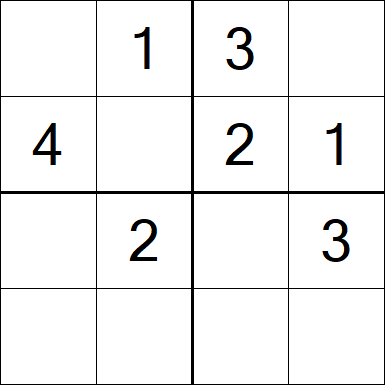 Sudoku 4x4 - Einfach