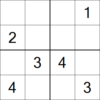 Sudoku 4x4 - Einfach