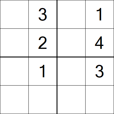 Sudoku 4x4 - Einfach