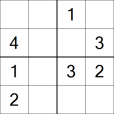 Sudoku 4x4 - Einfach