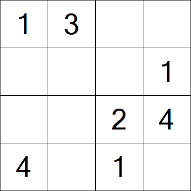 Sudoku 4x4 - Fácil
