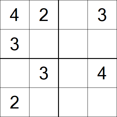 Sudoku 4x4 - Einfach