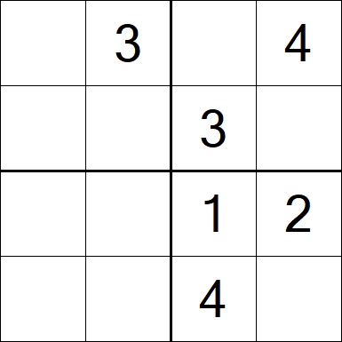 Sudoku 4x4 - Einfach