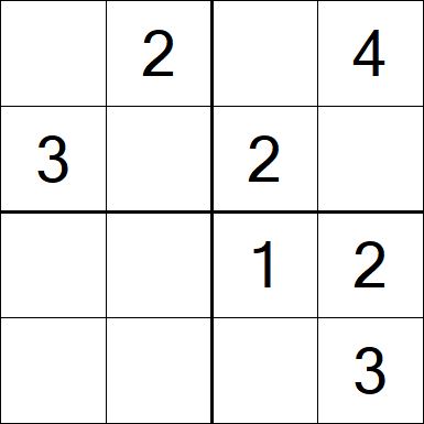 Sudoku 4x4 - Einfach