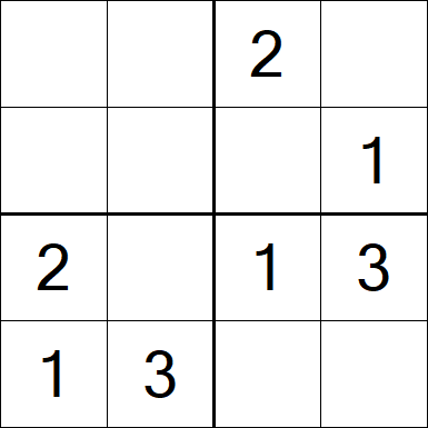 Sudoku 4x4 - Einfach