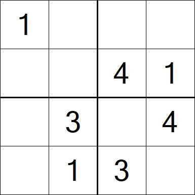 Sudoku 4x4 - Einfach