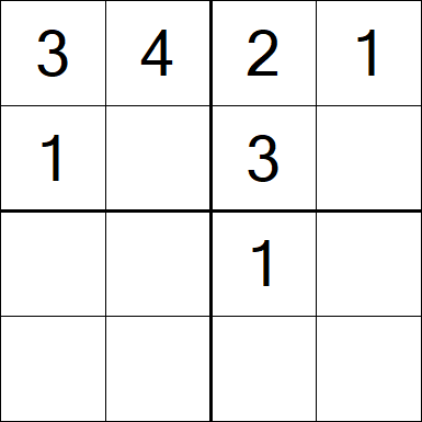 Sudoku 4x4 - Fácil